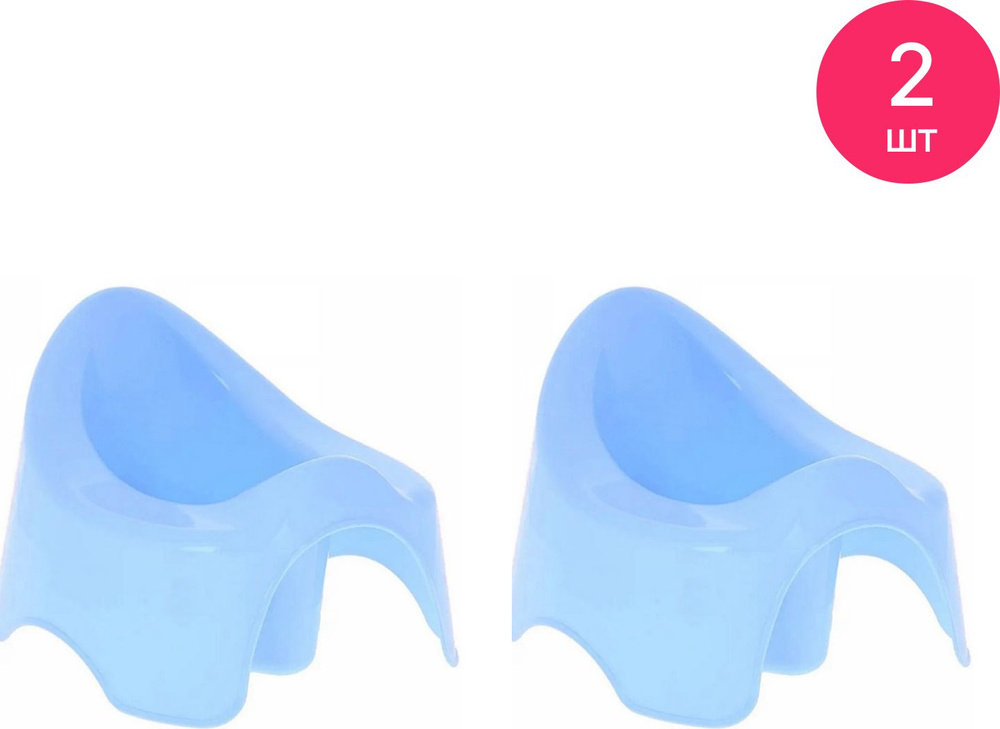 Горшок детский Ангора из пластика, с удлиненной задней спинкой, голубой / туалет для ребенка (комплект #1
