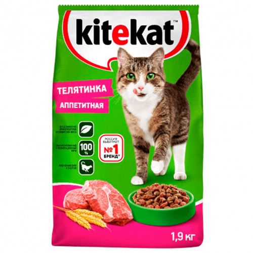 Kitekat / Китикет Сухой корм для кошек Аппетитная Телятинка 1,9 кг  #1