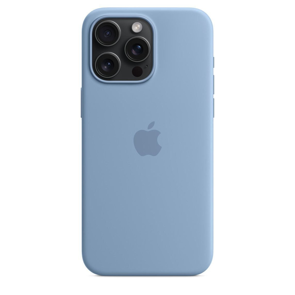 Чехол-накладка Silicone Case MagSafe для iPhone 15 Pro Max / Winter Blue + Защитное стекло Sparta  #1