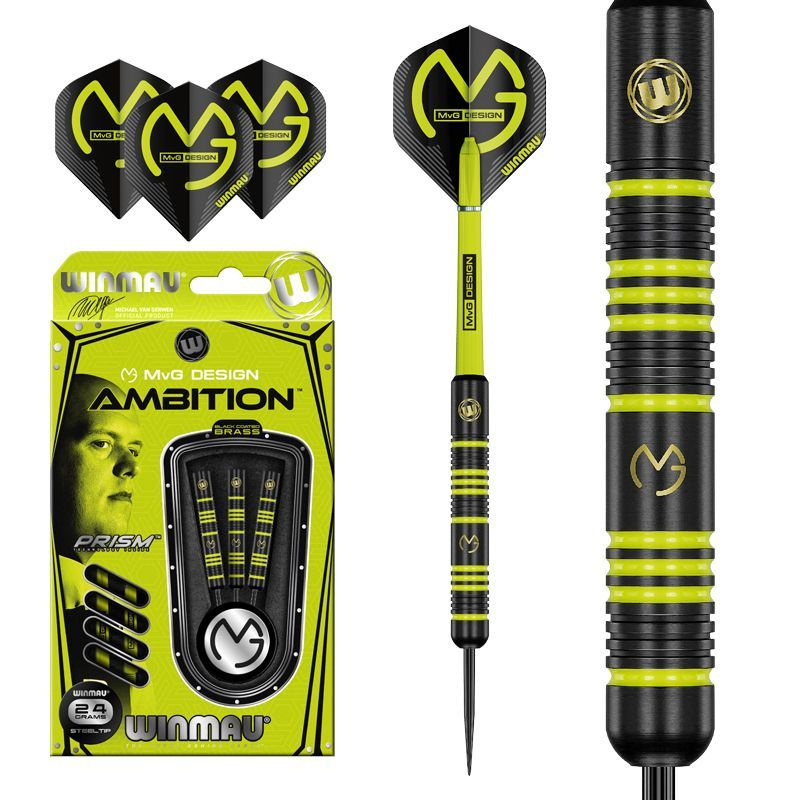 Дротики 24гр Winmau MvG Ambition steeltip (Michael van Gerwen). Для игры в Дартс.  #1