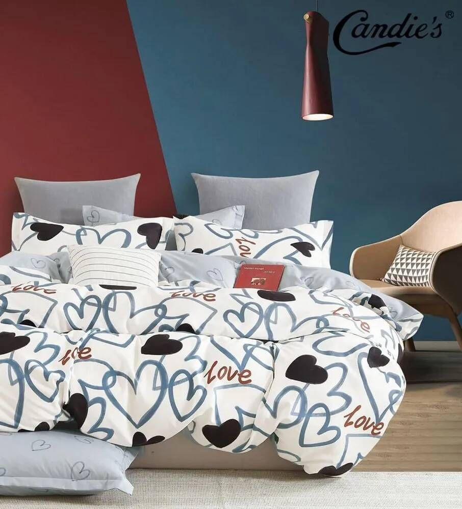 Home Textile Комплект постельного белья, Сатин, Евро, наволочки 50x70, 70x70  #1