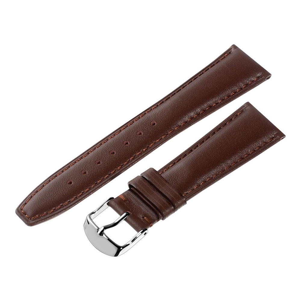 Ремешок для часов кожаный Hightone, ширина 22 мм, коричневый #1