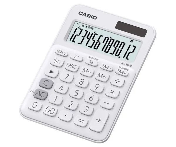 Калькулятор Casio MS-20UC-BU-W-EC/Компактный настольный калькулятор с большим 12-разрядным ЖК-дисплеем #1