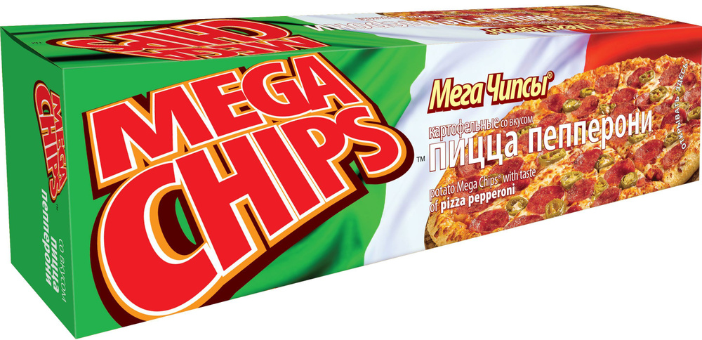Мегачипсы Mega Chips со вкусом Пицца Пепперони, картофельные, 6 штук по 100 г  #1