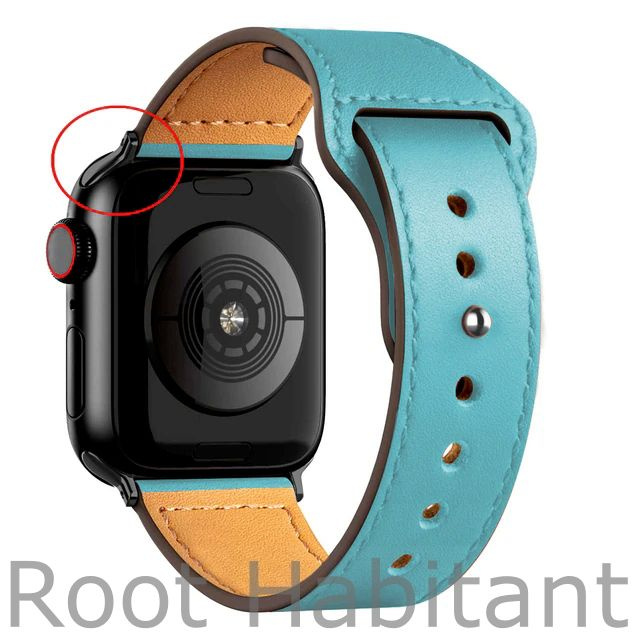 Кожаный ремешок для Apple Watch 3 4 5 6 7 8 9 SE Ultra, в корпусах 38, 40, 41. Бирюзовый / Turquoise #1