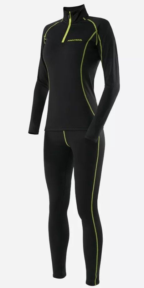 Термобельё женское зимнее спортивное, комплект термобелья штаны и кофта Finntrail Subzero W 6405 Black, #1