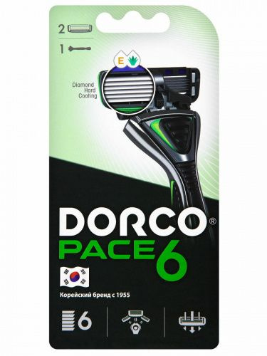 DORCO Мужской станок Pace 6, SXA1002, станок, 2 кассеты, система с 6 лезвиями  #1