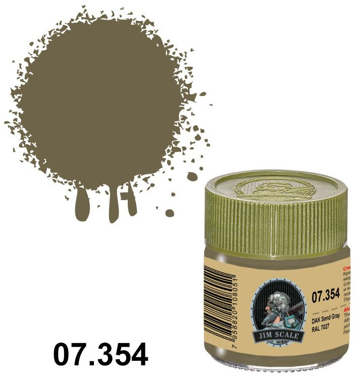 Jim Scale Краска лаковая на спиртовой основе, DAK Send Gray RAL 7027, 10 мл  #1