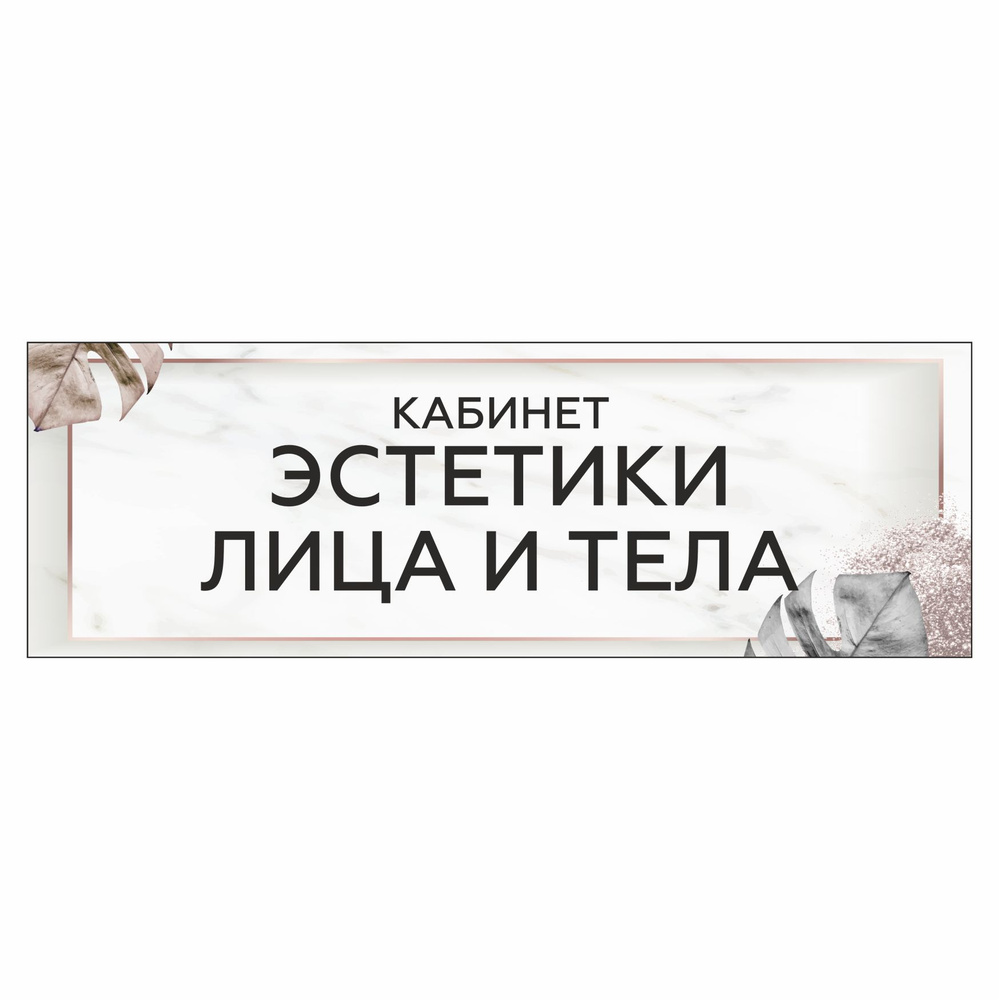 Табличка, на дверь, в салон красоты, BR. BEAUTY ROOM, Кабинет эстетики лица и тела, 30x10 см  #1