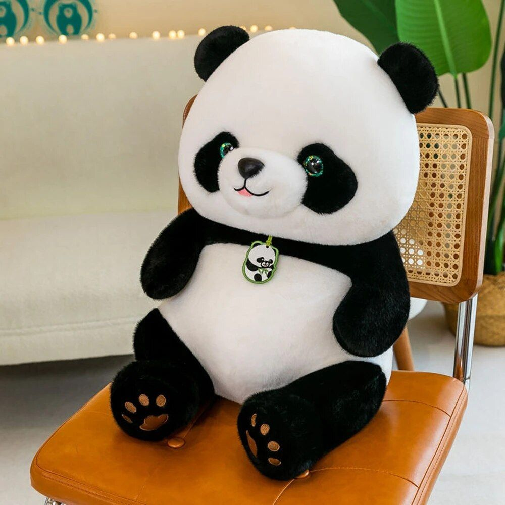 Мягкая игрушка реалистичная плюшевая антистресс панда 30 см  #1