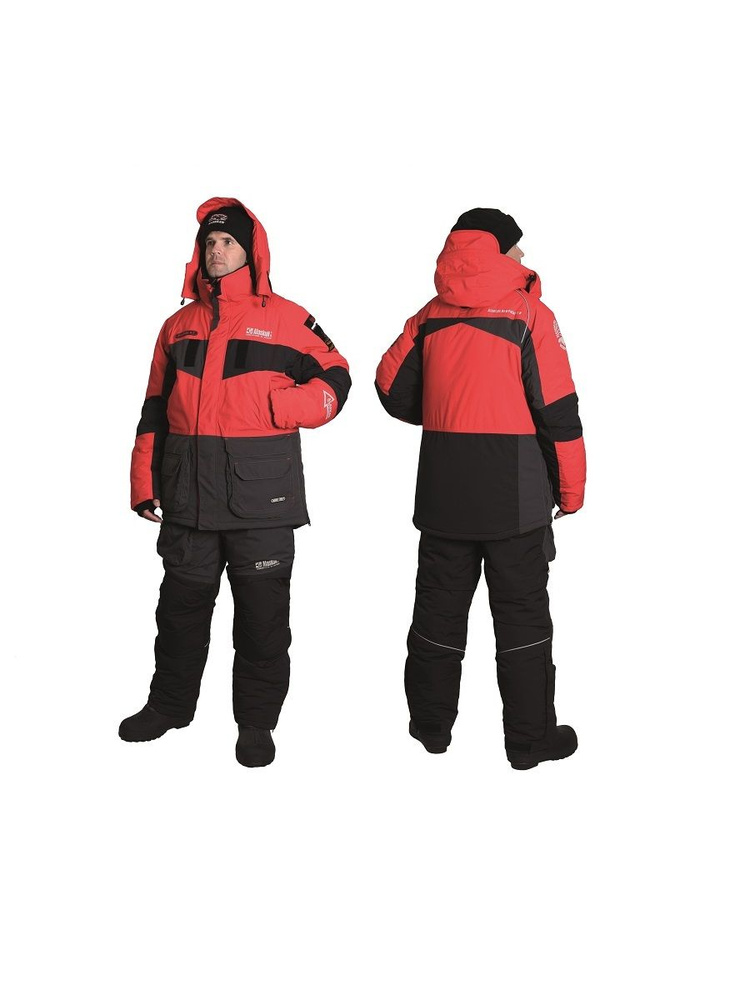 Костюм зимний Alaskan New Polar 2.0 красный-серый-черный р.XXL (48-50)/ куртка c полукомбинезоном  #1