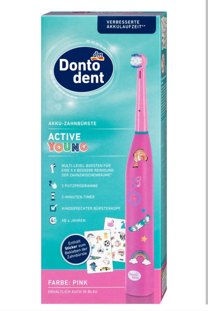 Dontodent Электрическая зубная щетка Active Young, розовый #1