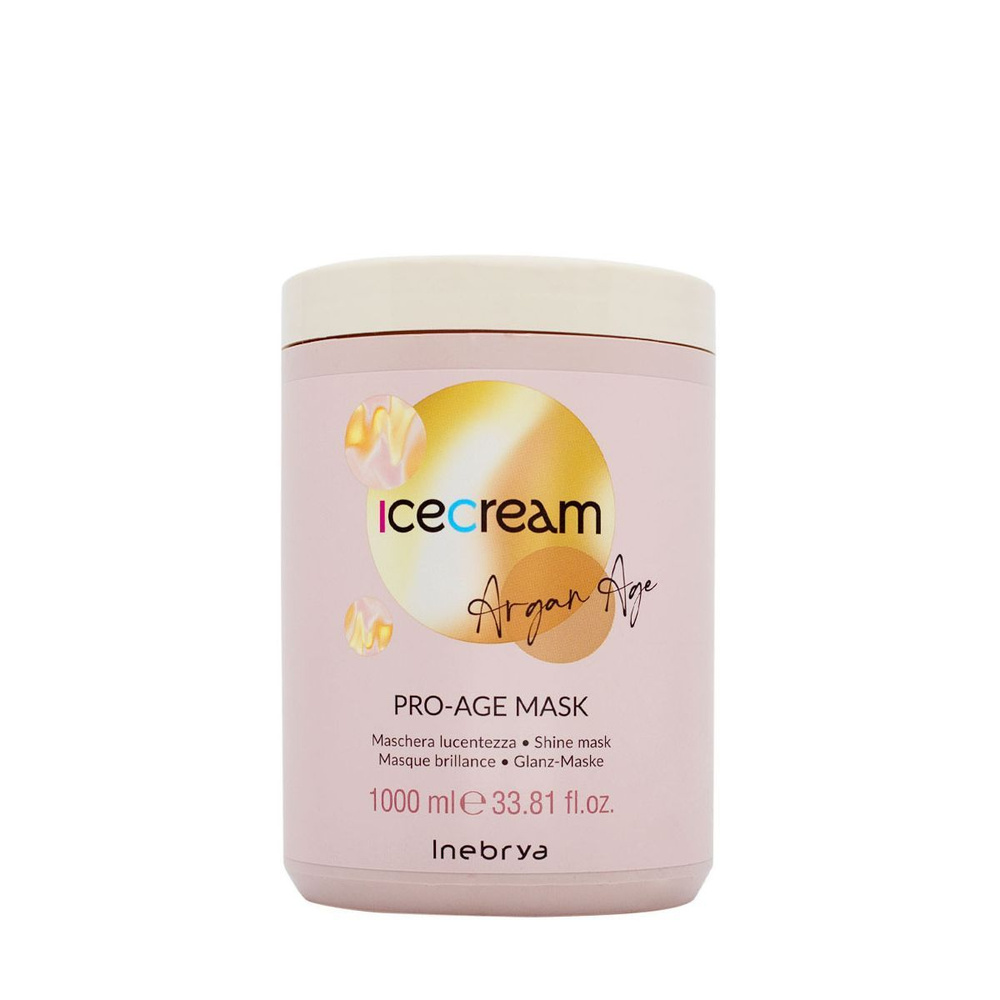 Inebrya маска для блеска с аргановым маслом, Ice Cream Argan Age Pro-Age, 1000 мл.  #1