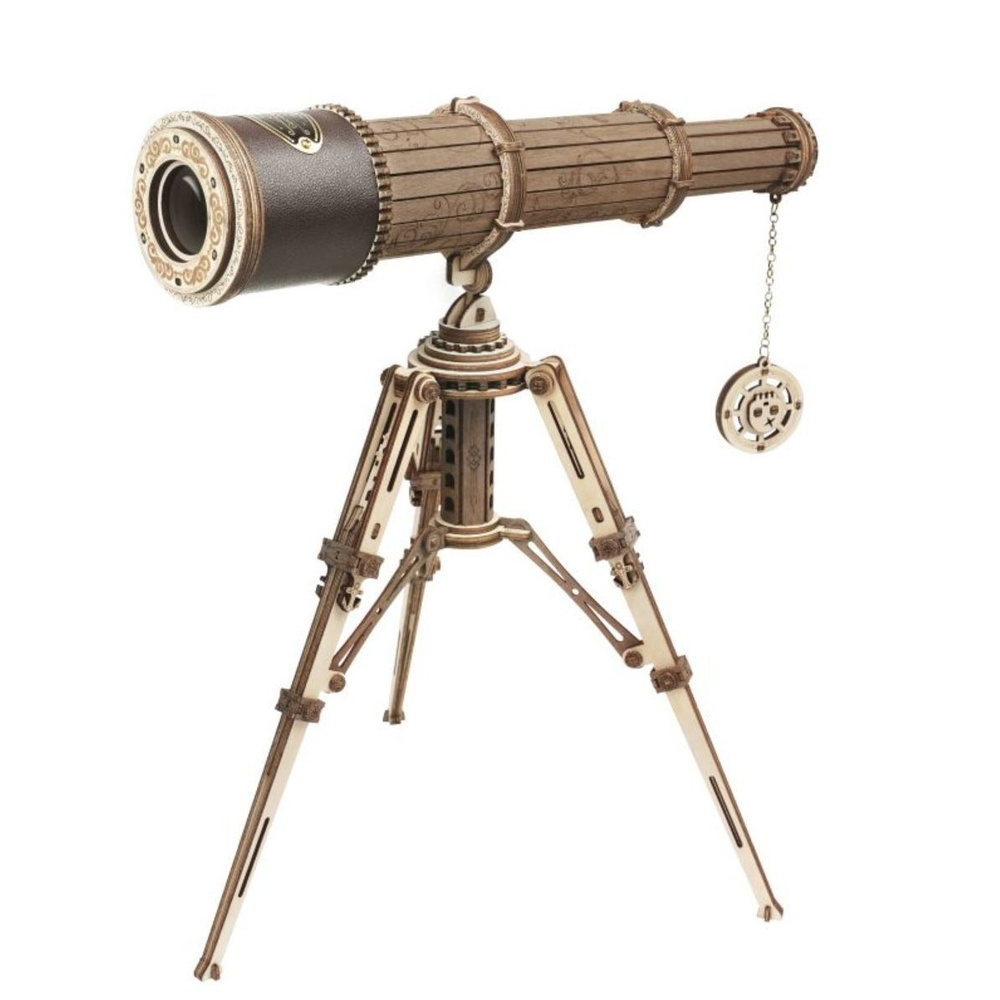 Деревянный конструктор для взрослых - сборная модель Монокулярный телескоп Monocular Telescope, Цветной #1