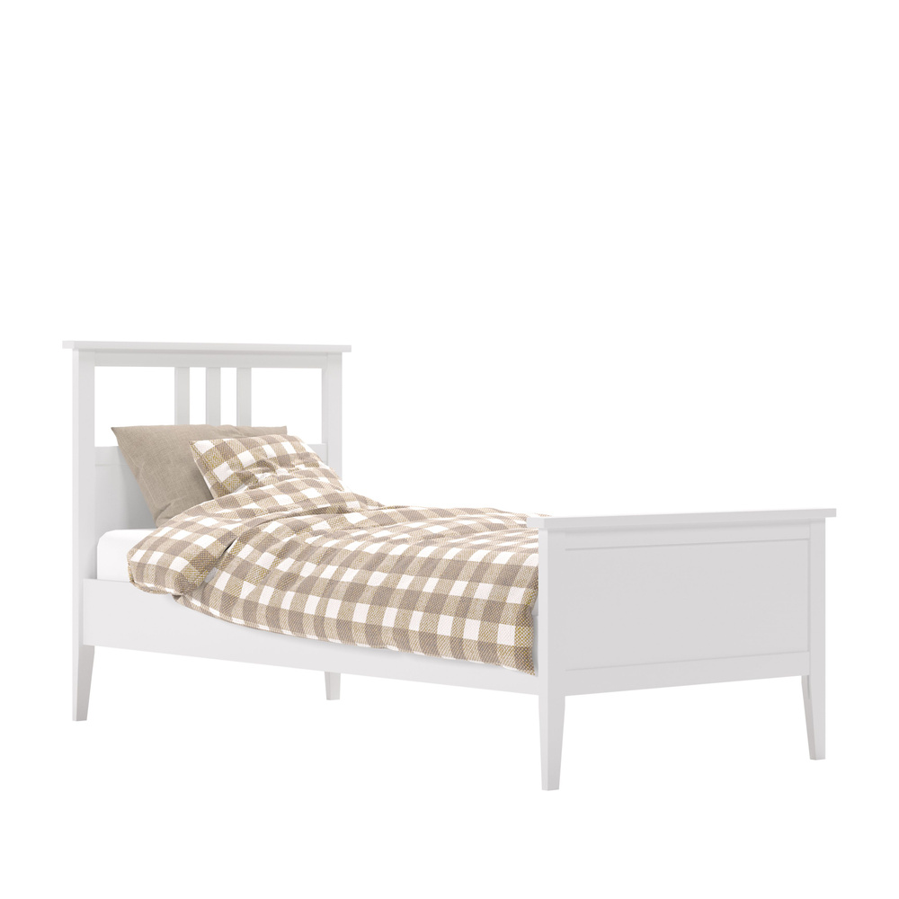 Leset Односпальная кровать, Комплект кровать Мира 90х200 с основанием, белый, 90х200 см  #1