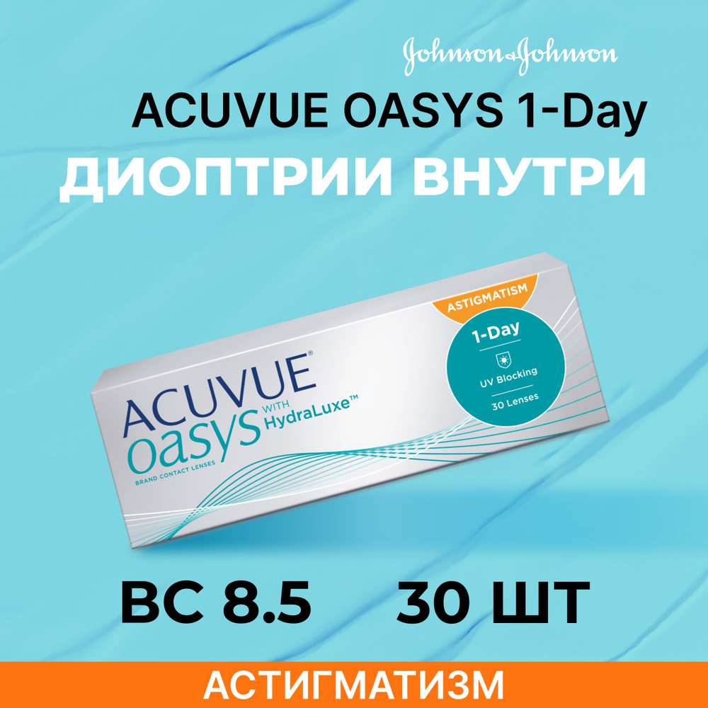 ACUVUE OASYS 1-Day with HydraLuxe for Astigmatism (30 линз) BC 8,5 SPH -1.00 CYL -1,25 AXIS 90 #1