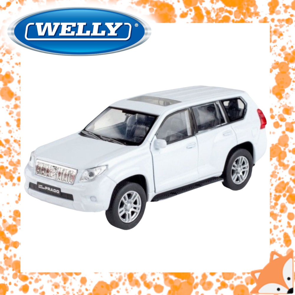 Welly 43630 Велли Модель машины Toyota Land Cruiser Prado 1:38, белая #1