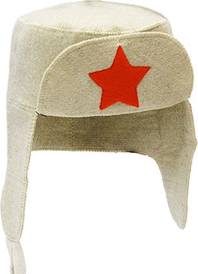 Модельная шапка Ушанка для бани и сауны с цветной вышивкой  #1