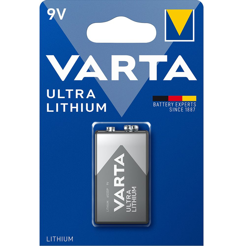 Varta Батарейка Крона (6F22, 1604D), Литиевый тип, 9 В, 1 шт #1