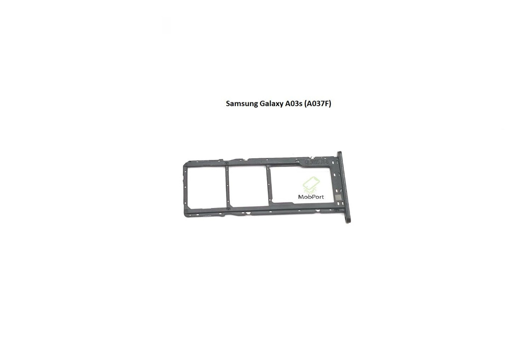 Держатель SIM для Samsung Galaxy A03s (A037F), Черный (Сим Лоток) #1