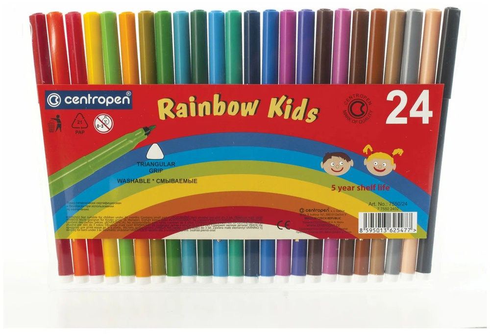 Набор фломастеров Centropen Rainbow Kids, 24 цвета #1