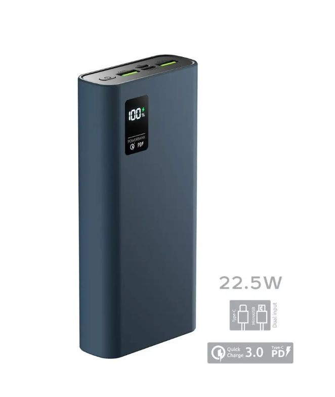 OLMIO Внешний аккумулятор Зарядное устройство Power bank QR-20 20000mAh QuickCharge3.0 темно-синий, 20000 #1