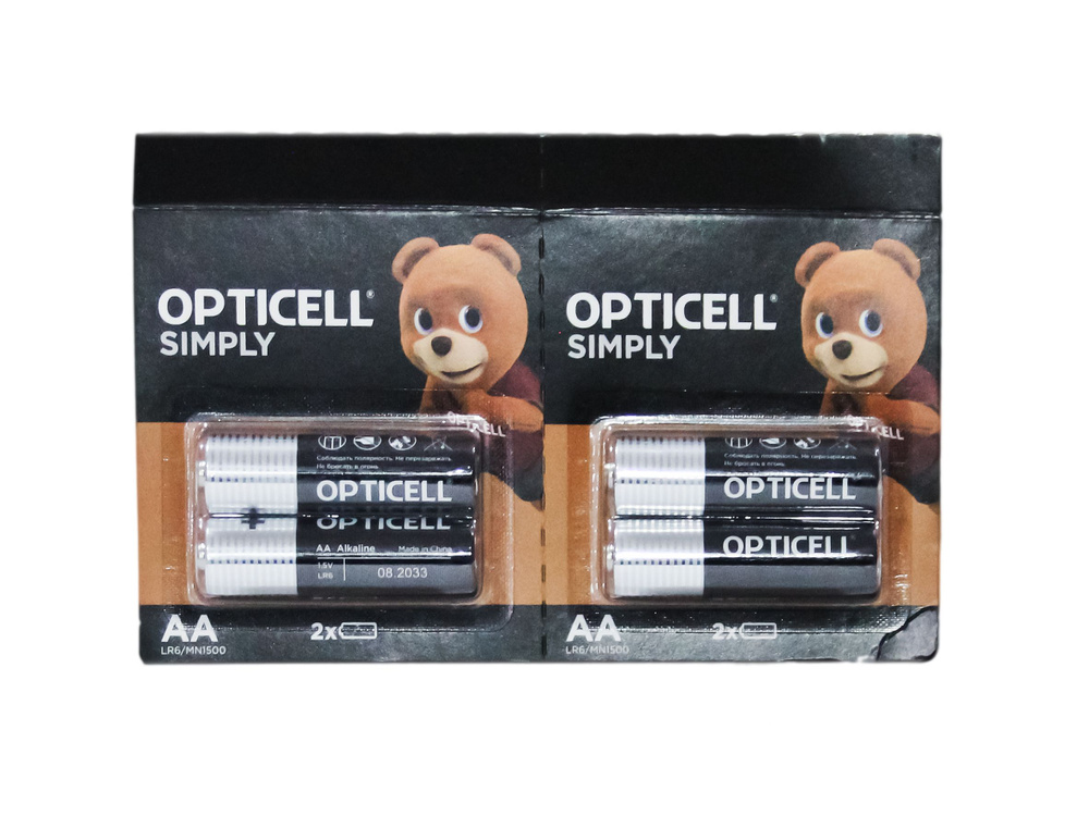 Opticell Батарейка AA, Щелочной тип, 1,5 В, 4 шт #1