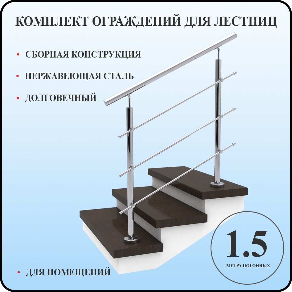 Перила для лестницы, балкона из черного металла