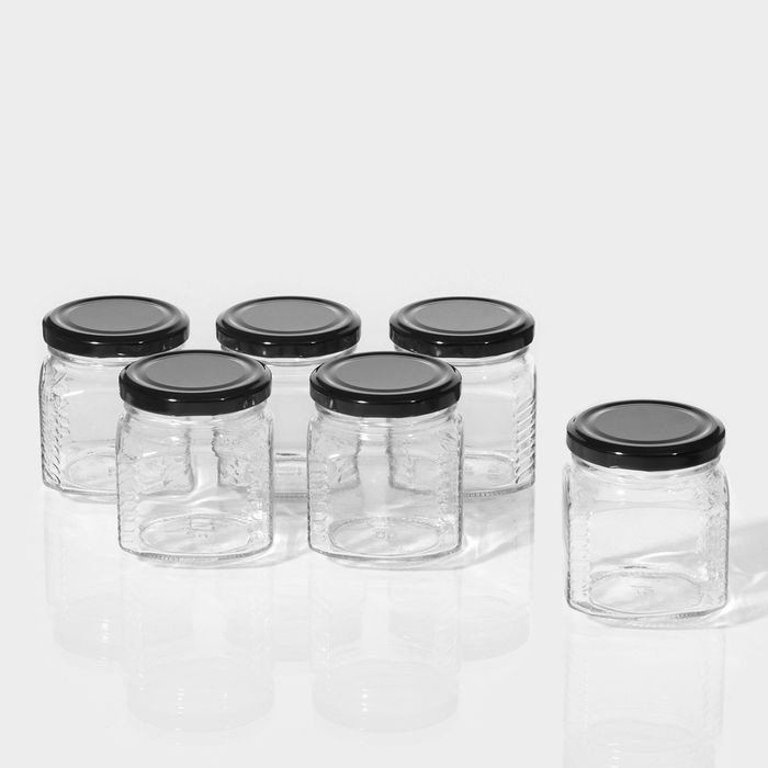 Набор стеклянных банок с крышкой для консервации, ТО-66 мм, для свечей, 0,25 л, 6 шт  #1