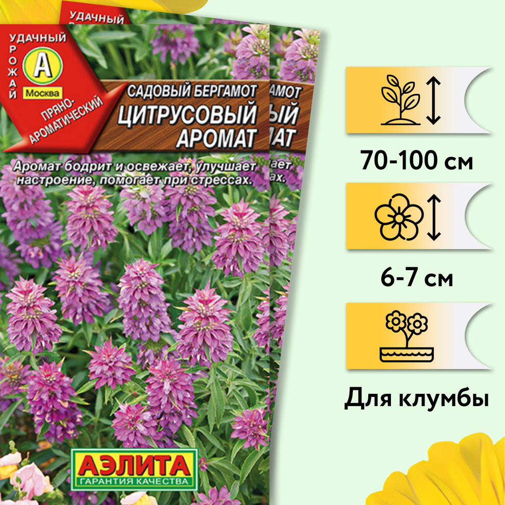 Садовый бергамот Цитрусовый аромат (2 уп по 0,02 г). Отличные натуральные фитонциды! Пряные и лекарственные #1