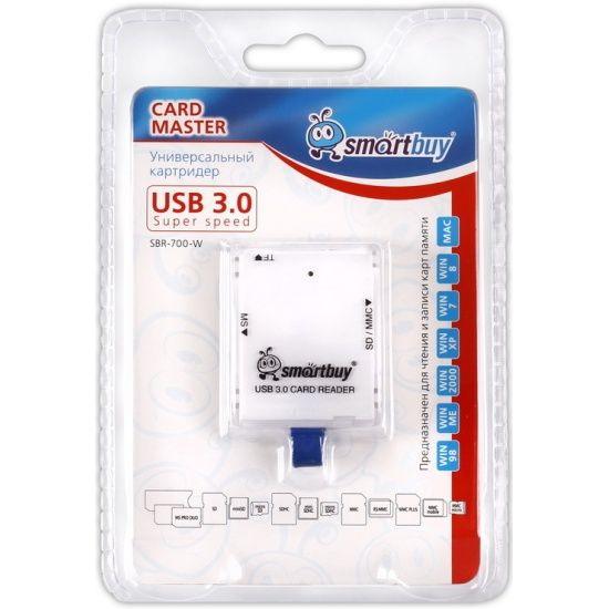 Картридер Smartbuy 700 USB 3.0 white #1