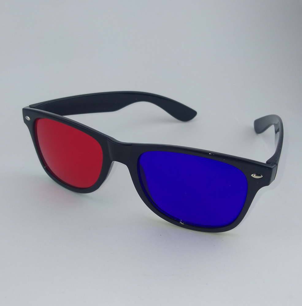 Очки 3D анаглифные пластиковые красно-синие #1