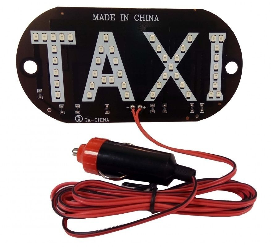 Знак автомобильный светодиодный Автоград DP-158-1 TAXI красная - купить ...