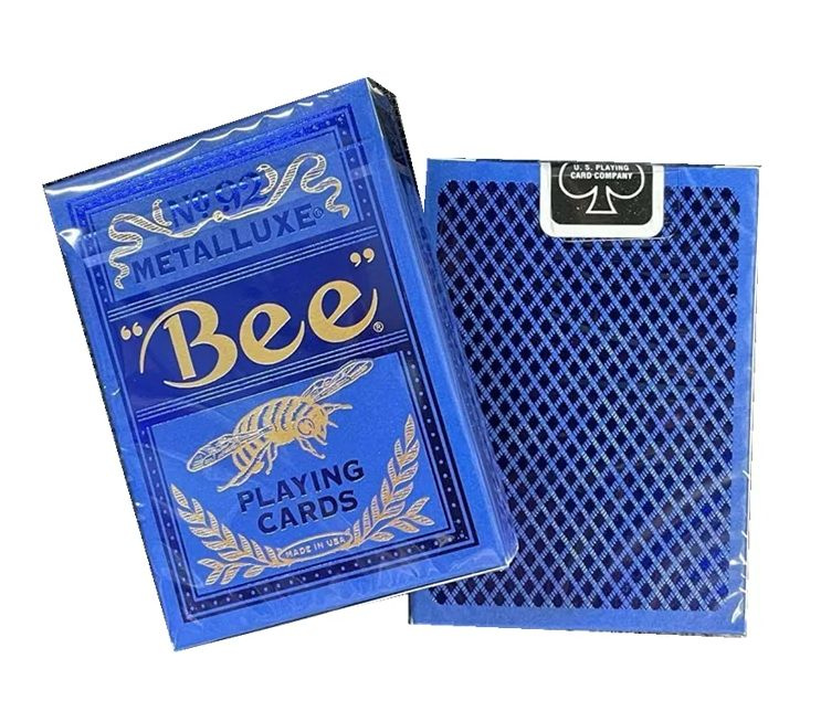 Карты игральные BEE golden bee blue metalluxe #1