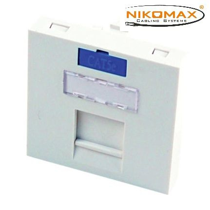 Накладка розетки 1 мод Keystone RJ-45/12, 45х45 бел. FKM-FM1-WH Nikomax (комплект 2шт)  #1