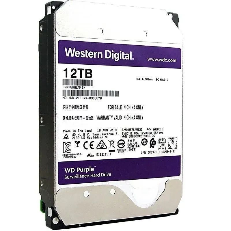 12 ТБ Внутренний жесткий диск Western Digital Purple (WD121EJRP ...