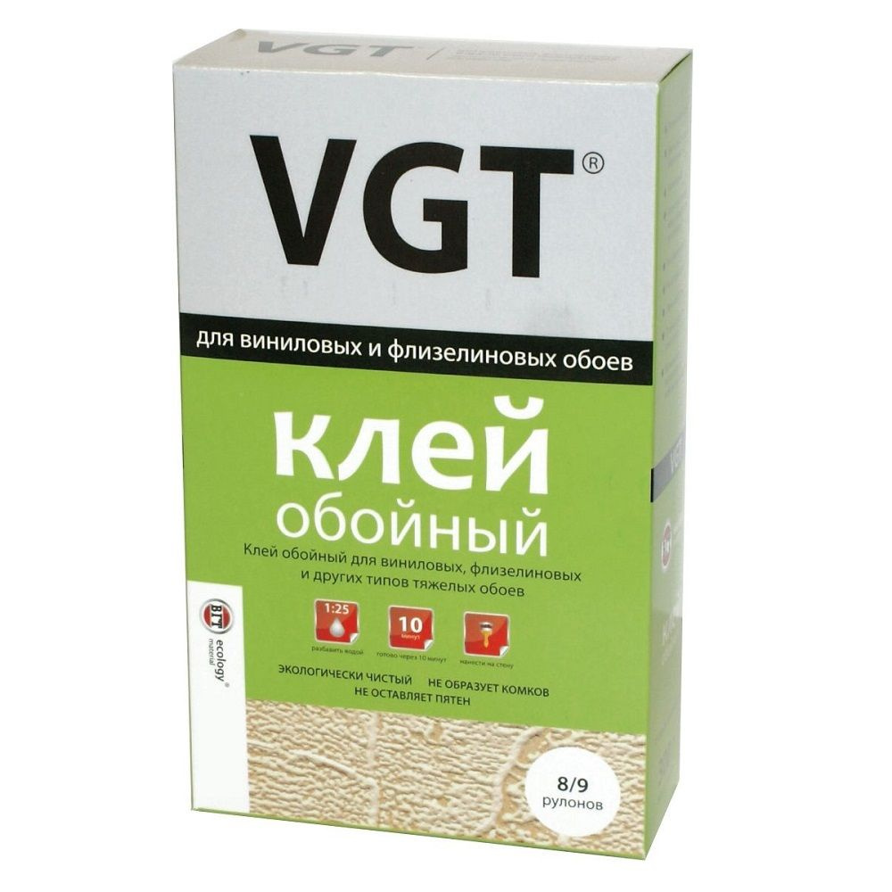Клей для виниловых и флизелиновых обоев VGT пачка (0,3кг) #1