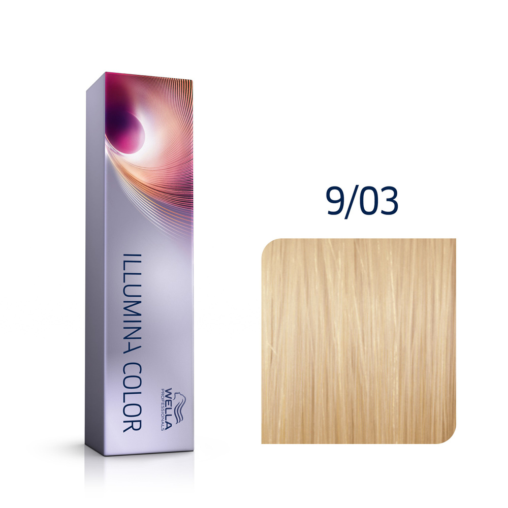 Wella Illumina Color Профессиональная стойкая крем-краска для волос 9/03 очень светлый блонд натуральный #1