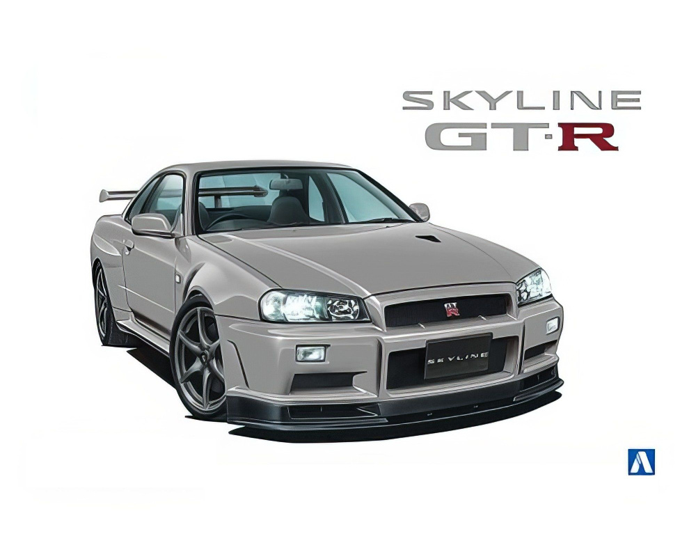 Сборная модель Nissan Skyline BNR34 GT-R V-spec 00 Sparkling Silver #1