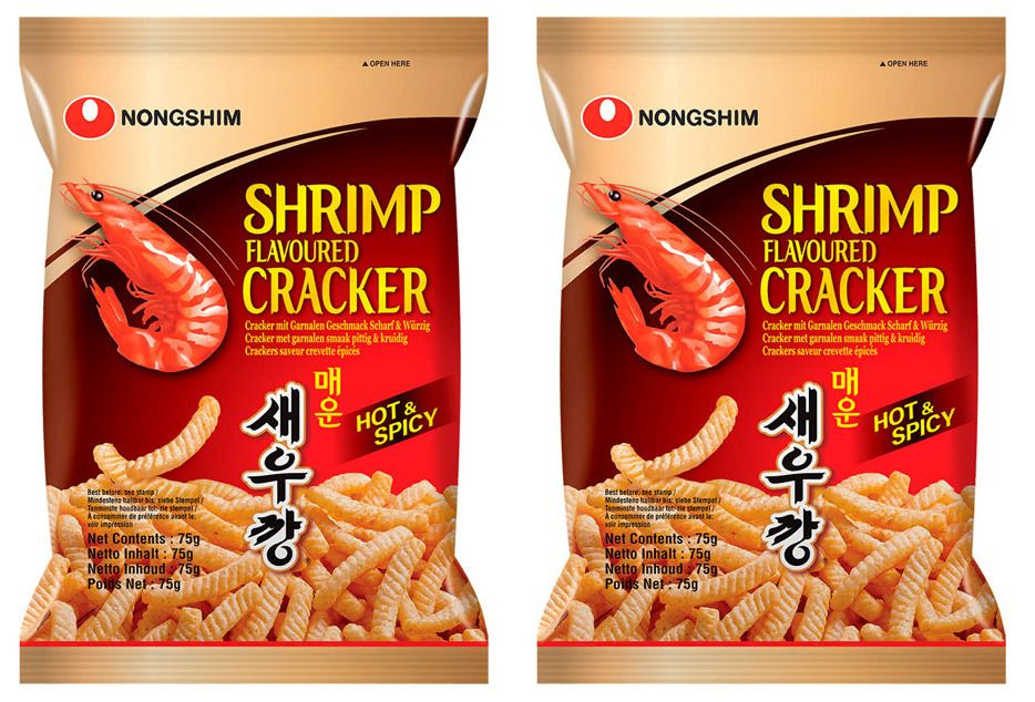 Nongshim Чипсы креветочные запеченые острые, 75 г, 2 уп #1