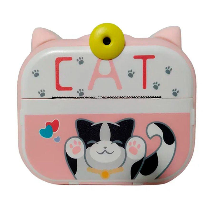 Детская камера Kid Joy Cat Print Cam с печатью, 2,4'' экран, 1 линза,180, (P13) - розовая  #1