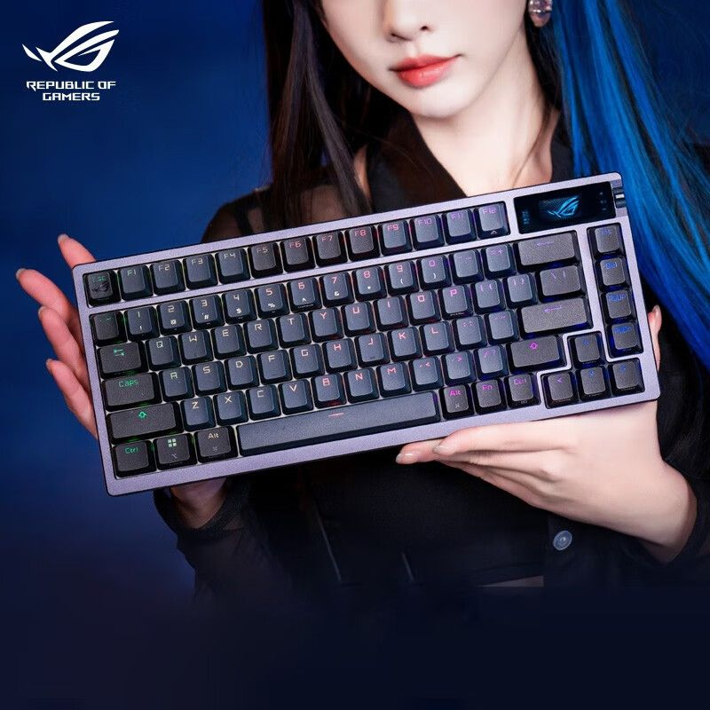 ASUS Игровая клавиатура беспроводная ASUS ROG Azoth RGB RED swith, Английская раскладка, хаки  #1