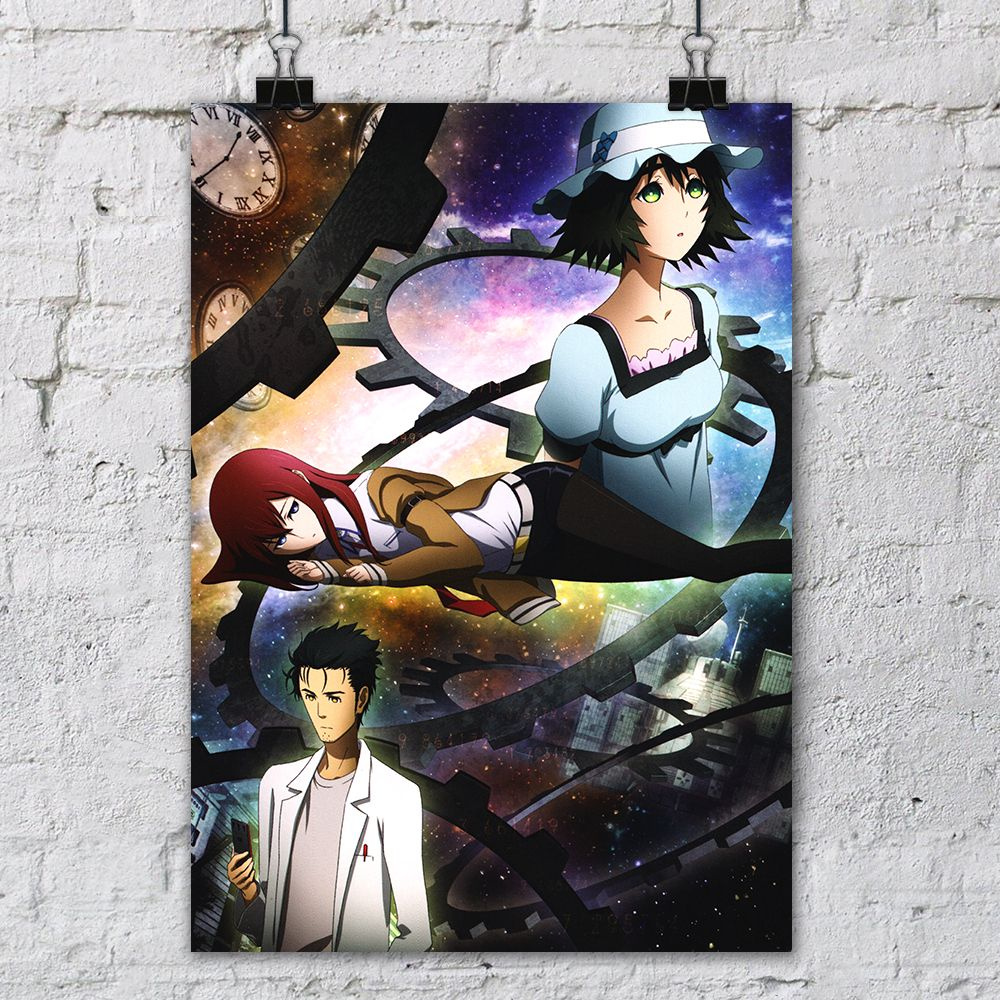 Постер Врата Штейна - Ринтаро, Курису и Маюри Сина / Плакат на стену  #1