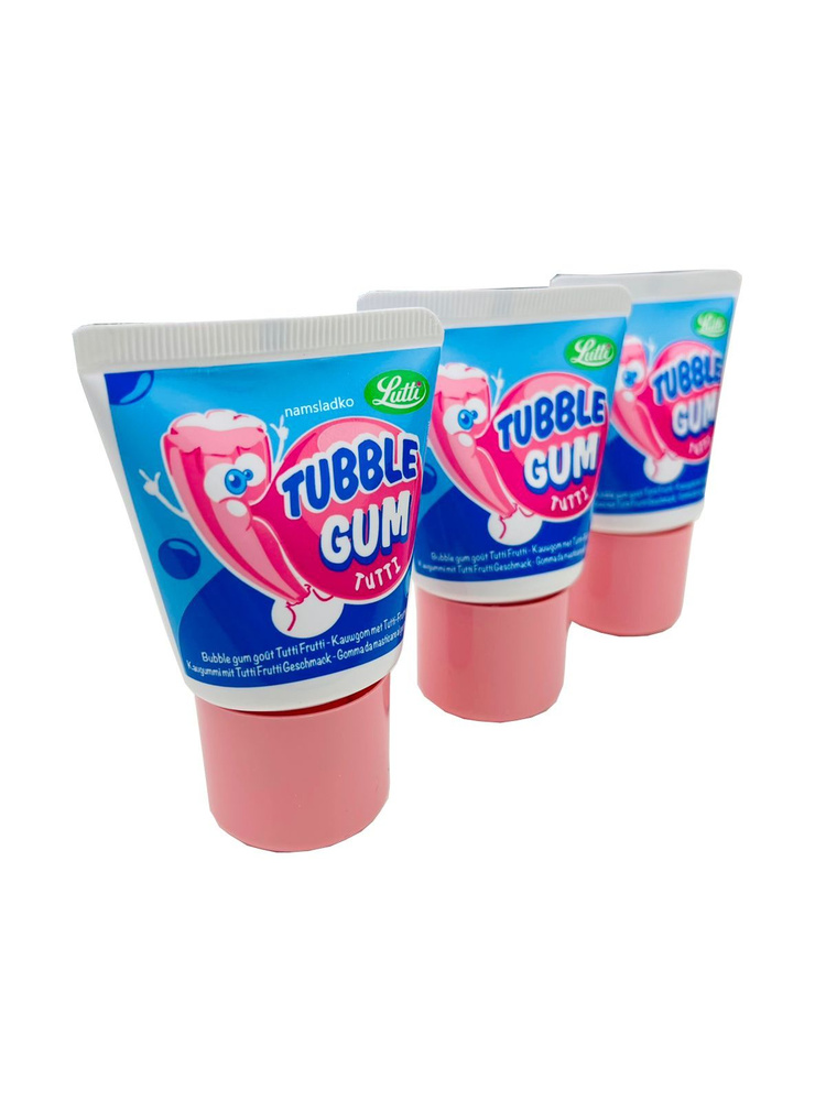 Жевательная резинка Tubble Gum Tutti Frutti ( Тутти Фрутти) 3 шт * 35 гр, Франция Lutti. Жевательная #1