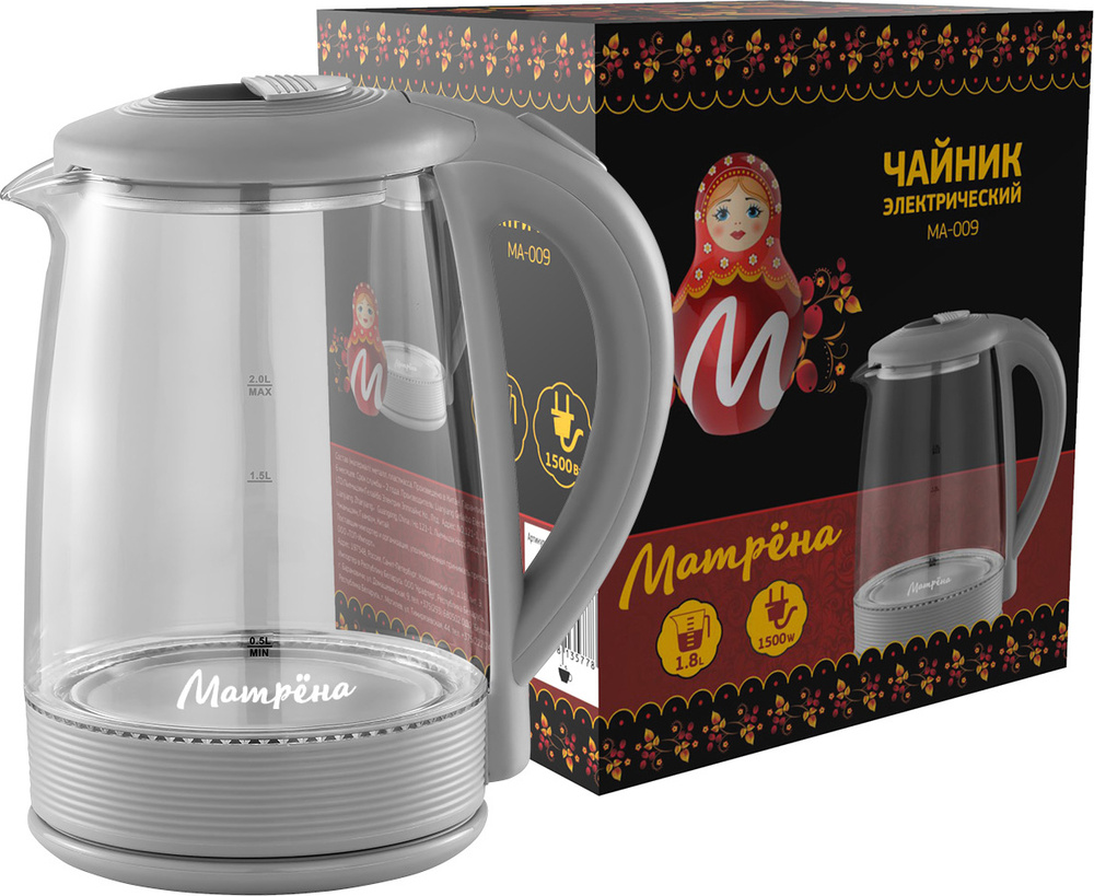 Матрёна Электрический чайник MA-009, серый #1