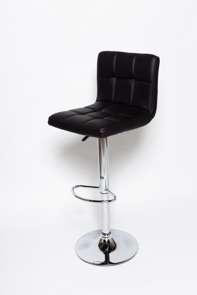Барный стул BN 1012 черный, экокожа, со спинкой #1