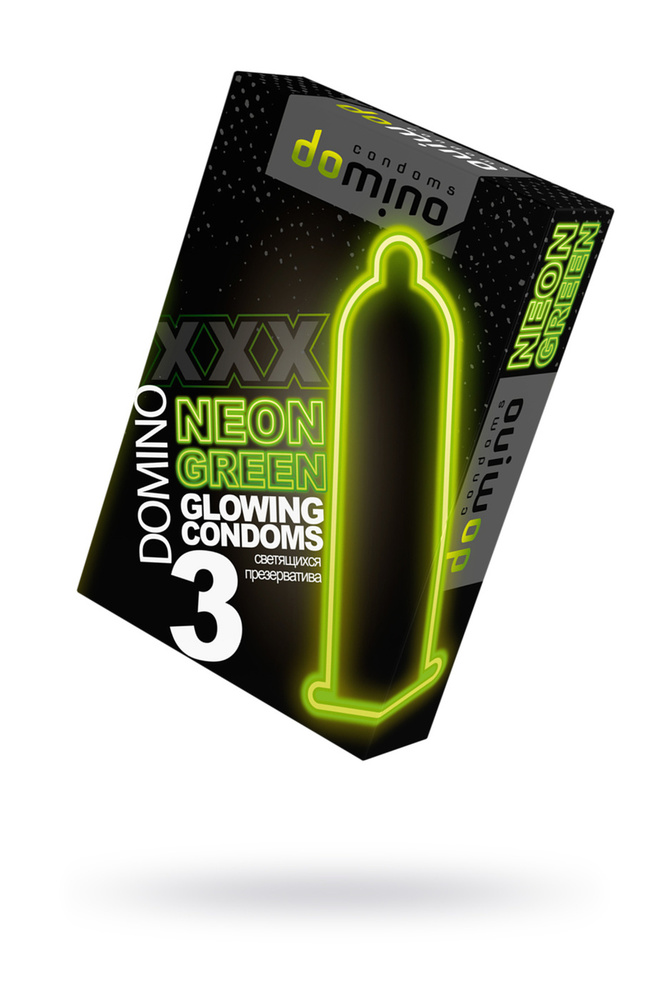 Luxe презервативы DOMINO NEON светящиеся в темноте для любителей эксперементов, 3 шт в упаковке  #1
