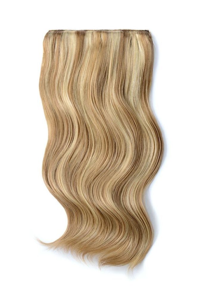 Натуральные волосы на заколках тон 12/60 мелированный русый 40 см 90г  #1