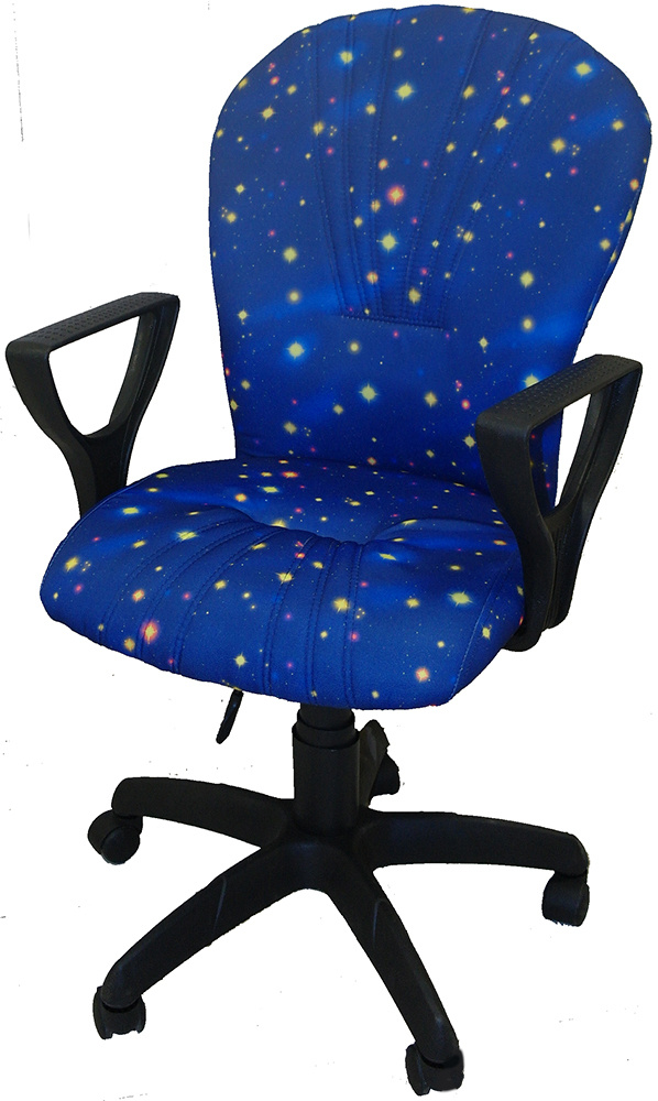 Кресло компьютерное детское "OAZIS" ткань с принтом "ночка", пиастра, стул офисный  #1