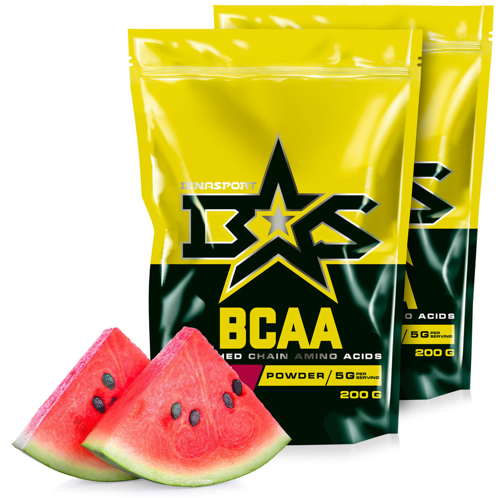 (2 УП х 200ГР) Аминокислоты БЦАА Binasport "BCAA" порошок 400 г со вкусом арбуза  #1